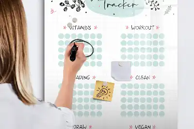 Tableau magnétique effaçable à sec suivi des habitudes