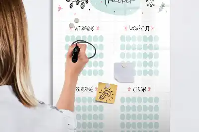 Tableau magnétique effaçable à sec suivi des habitudes