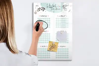 Tableau magnétique effaçable à sec suivi des habitudes