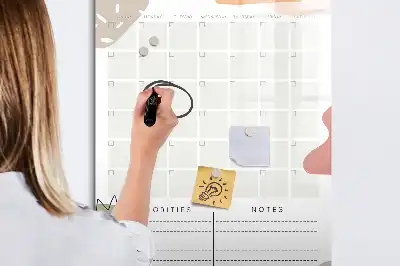 Tableau effaçable à sec magnétique planificateur mensuel
