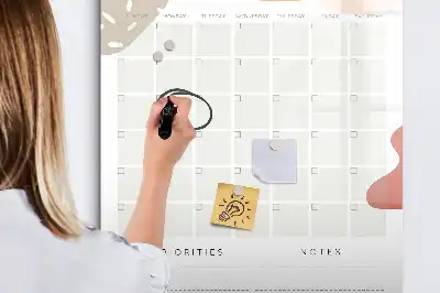Tableau effaçable à sec magnétique planificateur mensuel