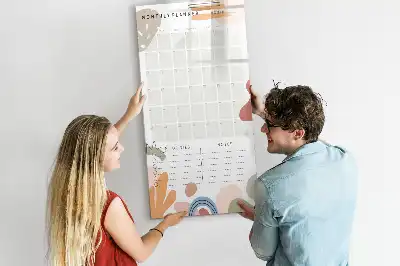 Tableau effaçable à sec magnétique planificateur mensuel