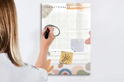 Tableau effaçable à sec magnétique planificateur mensuel