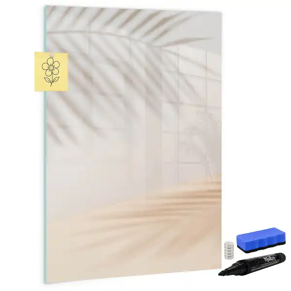 Tableau magnétique effaçable à sec motif ombre de feuille de palmier