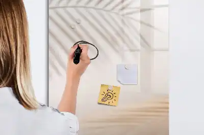 Tableau magnétique effaçable à sec motif ombre de feuille de palmier