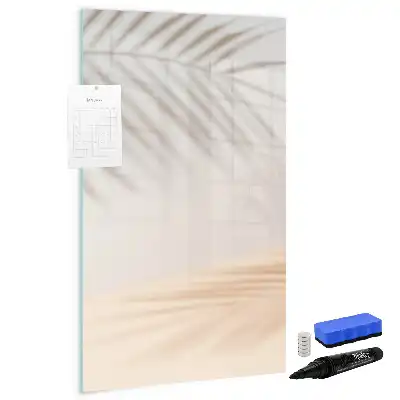 Tableau magnétique effaçable à sec motif ombre de feuille de palmier
