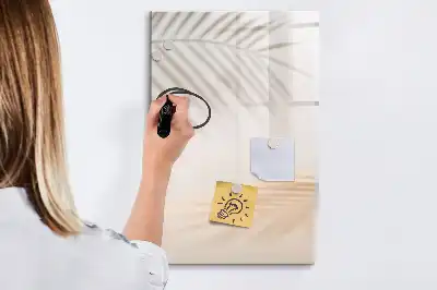 Tableau magnétique effaçable à sec motif ombre de feuille de palmier