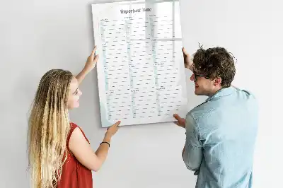Tableau effaçable à sec magnétique dates importantes