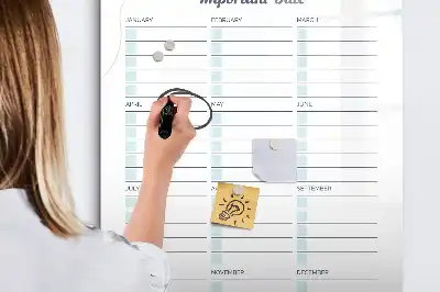 Tableau effaçable à sec magnétique dates importantes