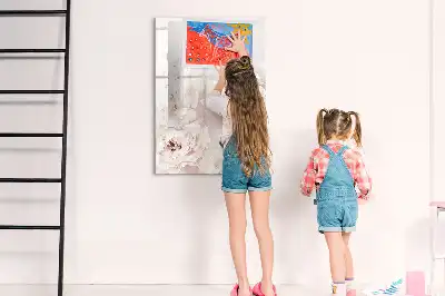 Tableau effaçable à sec magnétique motif pivoines