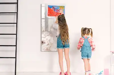 Tableau effaçable à sec magnétique motif pivoines
