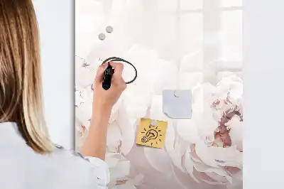 Tableau effaçable à sec magnétique motif pivoines