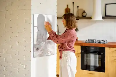 Tableau effaçable à sec magnétique motif pivoines