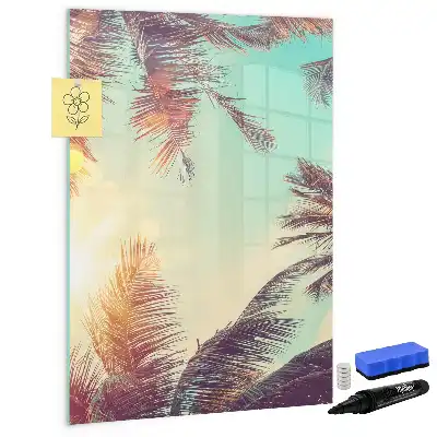 Tableau magnétique effaçable à sec motif palmier tropical