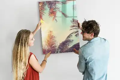 Tableau magnétique effaçable à sec motif palmier tropical