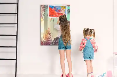 Tableau magnétique effaçable à sec motif palmier tropical