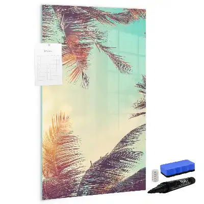 Tableau magnétique effaçable à sec motif palmier tropical