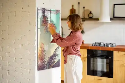 Tableau magnétique effaçable à sec motif palmier tropical