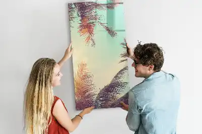 Tableau magnétique effaçable à sec motif palmier tropical