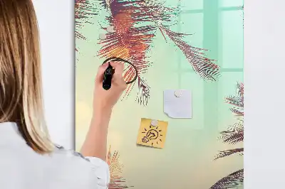 Tableau magnétique effaçable à sec motif palmier tropical