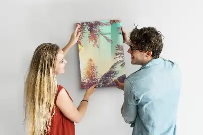 Tableau magnétique effaçable à sec motif palmier tropical