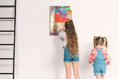 Tableau magnétique effaçable à sec motif palmier tropical
