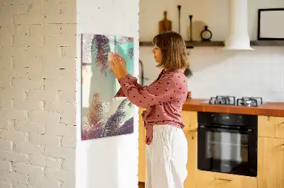 Tableau magnétique effaçable à sec motif palmier tropical