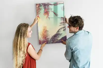 Tableau magnétique effaçable à sec motif palmier tropical