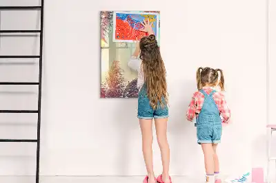Tableau magnétique effaçable à sec motif palmier tropical