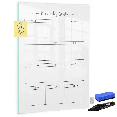 Tableau effaçable à sec magnétique pour le suivi des objectifs mensuels