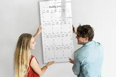 Tableau effaçable à sec magnétique pour le suivi des objectifs mensuels