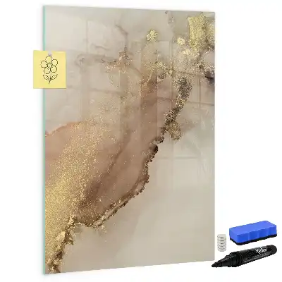 Tableau magnétique effaçable à sec motif marbre étincelant