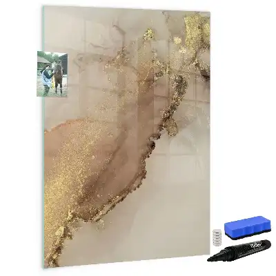 Tableau magnétique effaçable à sec motif marbre étincelant