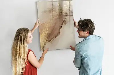 Tableau magnétique effaçable à sec motif marbre étincelant