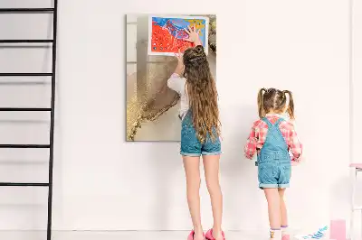 Tableau magnétique effaçable à sec motif marbre étincelant