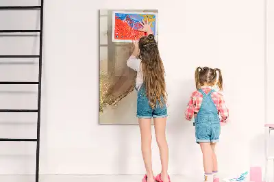Tableau magnétique effaçable à sec motif marbre étincelant