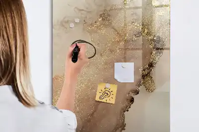 Tableau magnétique effaçable à sec motif marbre étincelant