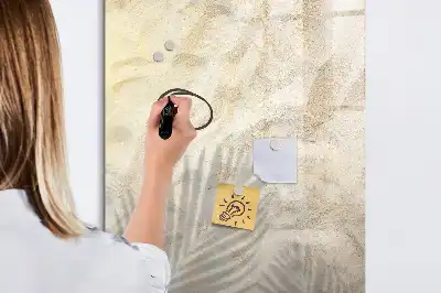 Tableau blanc magnétique effaçable à sec motif sable sur la plage en été
