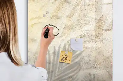 Tableau blanc magnétique effaçable à sec motif sable sur la plage en été