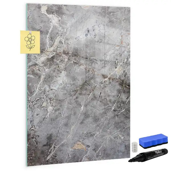 Tableau magnétique effaçable à sec motif marbre foncé