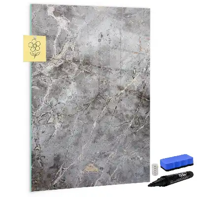 Tableau magnétique effaçable à sec motif marbre foncé