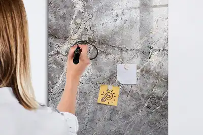 Tableau magnétique effaçable à sec motif marbre foncé