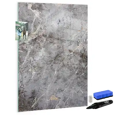 Tableau magnétique effaçable à sec motif marbre foncé