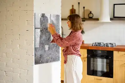 Tableau magnétique effaçable à sec motif marbre foncé