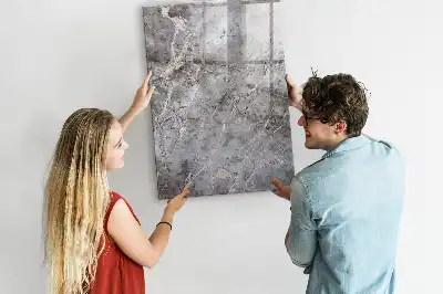 Tableau magnétique effaçable à sec motif marbre foncé