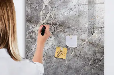 Tableau magnétique effaçable à sec motif marbre foncé
