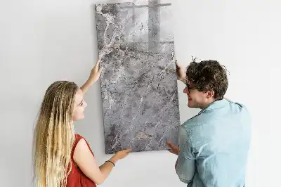 Tableau magnétique effaçable à sec motif marbre foncé