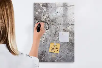 Tableau magnétique effaçable à sec motif marbre foncé