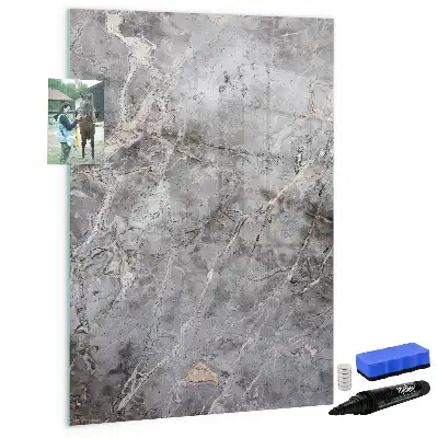 Tableau magnétique effaçable à sec motif marbre foncé