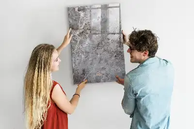 Tableau magnétique effaçable à sec motif marbre foncé